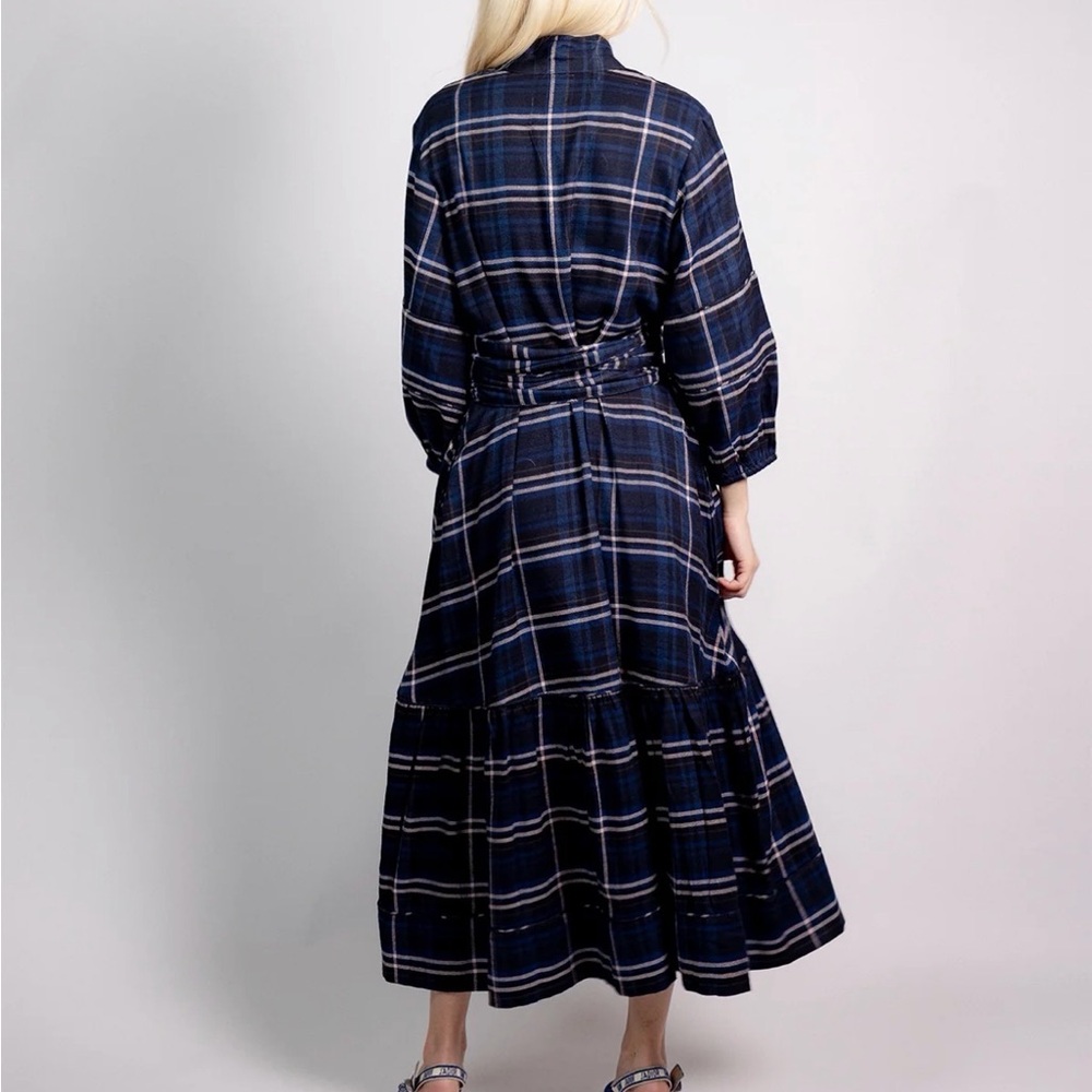 SUE SARTOR Flounce | Midnight/Noir Windowpane Plaid - Picture 2 of 4